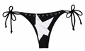 The Stargazing Bikini Bottom - black with white star detail and tie sides